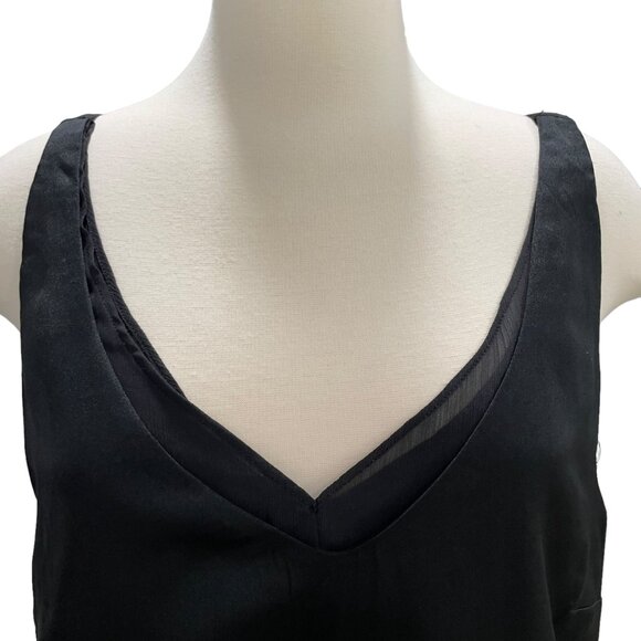 H & M Women's Black Tank Top SZ 14 Whimsygoth Lightweight Summer Elegant Silky - Picture 5 of 10
